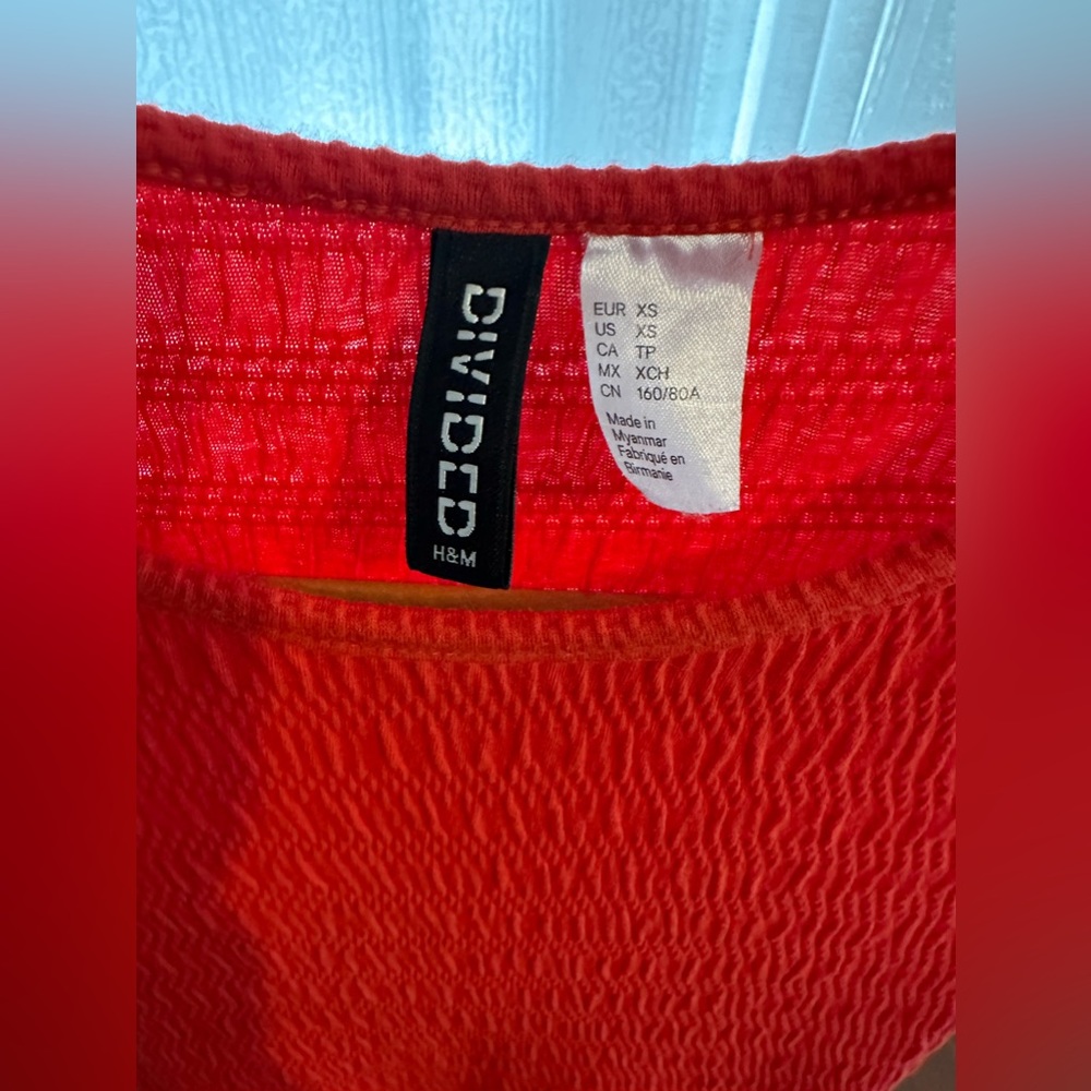 RED RIBBED DRESS - Picture 2 of 3
